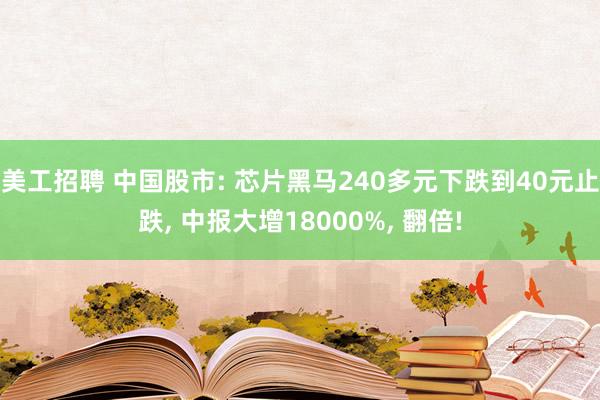 美工招聘 中国股市: 芯片黑马240多元下跌到40元止跌, 中报大增18000%, 翻倍!